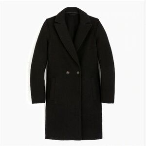 J.Crew Daphne Topcoat in Italian Boiled Wool - Black